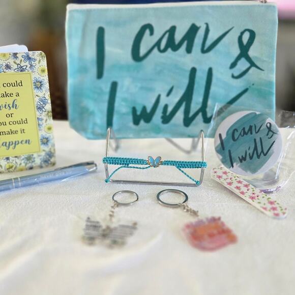 "I CAN & I WILL " Inspirational/Motivational Canvas Gift Set (Teal) - Picture 1 of 8